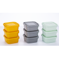 3PK quadrado recipiente de alimentos lancheira de plástico 3 pcs